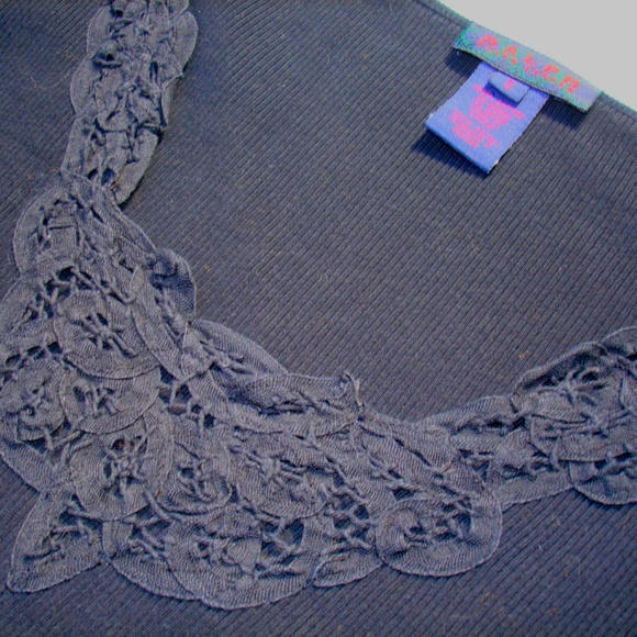 Ralph Lauren Vintage Designer Tee Shirt Lace Embroidered 3/4 Sleeve TShirt RRL - Picture 7 of 14